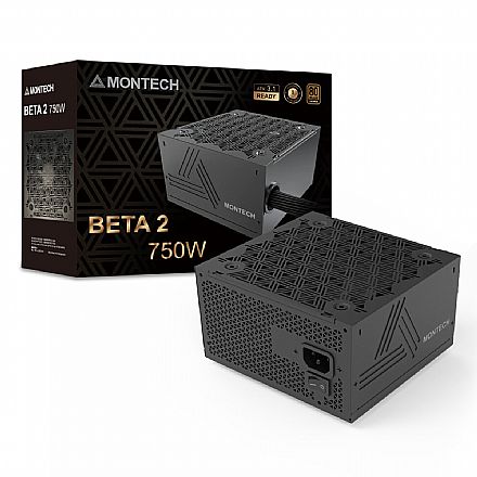 Fonte - Fonte 750W Montech Beta 2 - PFC Ativo - 80 PLUS® Bronze - BETA2750W