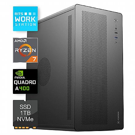 Computador Workstation - Computador WorkStation Bits 2026 - AMD Ryzen 7 5700X, 32GB, SSD 1TB, Nvidia Quadro RTX A400, Windows 11 Professional