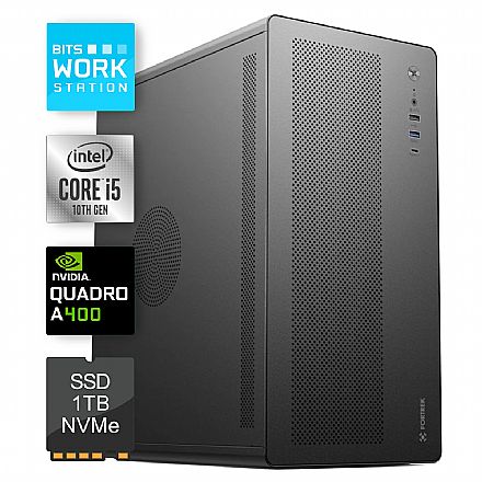 Computador Workstation - Computador WorkStation Bits 2026 - Intel Core i5 12400F, 16GB, SSD 1TB, Nvidia Quadro RTX A400, Windows 11 Professional