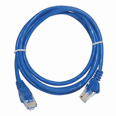 Cabo de Rede UTP (Patch Cord) RJ45 Cat 6 - 2.5 metros - Certificação Anatel - Azul - Seclan WT-2038B-CAT6-2.5M-BL Cabo de rede - Cabo de Rede UTP (Patch Cord) RJ45 Cat 6 - 2.5 metros - Certificação Anatel - Azul - Seclan WT-2038B-CAT6-2.5M-BL