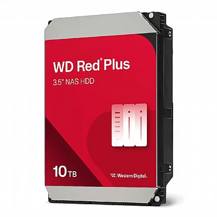 HD (Disco Rígido) - HD 10TB NAS SATA - 7200RPM - 512MB Cache - Western Digital RED Plus - WD100EFGX-68CPLN0
