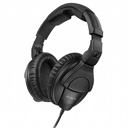 Fone de Ouvido - Fone de Ouvido Monitor Sennheiser HD 280 Pro - Cabo Espiralado - Conector 3.5mm - Over-Ear - Preto - MQ547