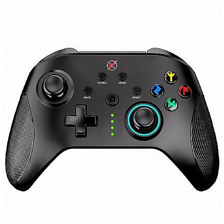 Joystick & Volante - Controle Wireless Kalkan Tyr - Botões Extras - Iluminação RGB - Bluetooth - Preto - KLK00004
