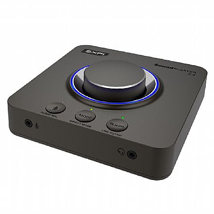Placa de Som Externa USB Creative Sound Blaster X4 - 7.1 - Para PS5, PS4, Nintendo Switch, PC e MAC - 70SB181500000 Placa de Som - Placa de Som Externa USB Creative Sound Blaster X4 - 7.1 - Para PS5, PS4, Nintendo Switch, PC e MAC - 70SB181500000