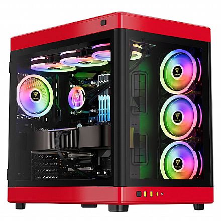Gabinete Gamer Gamdias Neso P1 BR - Lateral e Frontal em Vidro Temperado - USB-C - USB 3.0 - Preto e Vermelho Gabinete - Gabinete Gamer Gamdias Neso P1 BR - Lateral e Frontal em Vidro Temperado - USB-C - USB 3.0 - Preto e Vermelho