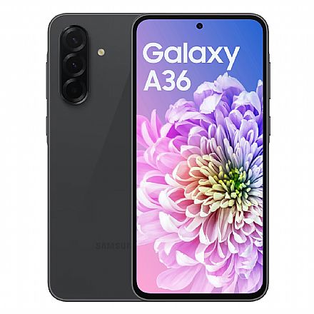 Smartphone - Smartphone Samsung Galaxy A36 5G - Tela 6.7" FHD+ 120Hz, 256GB, 8GB RAM, Dual Chip, Câmera 50MP + Selfie 12MP, Octa Core - Preto - SM-A366E/DS
