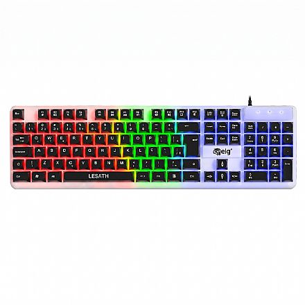 Teclado - Teclado Gamer ELG Lesath - Membrana Shield - ABNT2 - Iluminação LED - Anti-Ghosting - Preto - TGLH