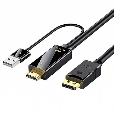 Cabo Conversor HDMI + USB para DisplayPort - 1,8 metro - 4K - CBH.47201 Cabo & Adaptador - Cabo Conversor HDMI + USB para DisplayPort - 1,8 metro - 4K - CBH.47201