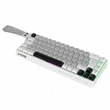 Teclado Gamer Magnético PCYes Gamma White Ghost - ABNT2 - Compacto 65% - 8000Hz - Rapid Trigger 0,01mm - Switch Outemu Blue Ice - LED RGB - Branco - PMGMWG Teclado - Teclado Gamer Magnético PCYes Gamma White Ghost - ABNT2 - Compacto 65% - 8000Hz - Rapid Trigger 0,01mm - Switch Outemu Blue Ice - LED RGB - Branco - PMGMWG