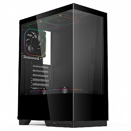 Gabinete Gamer Aerion Arch I GAB120 - Lateral em Vidro Temperado e Frontal Mesh - ATX - Preto - 70581 Gabinete - Gabinete Gamer Aerion Arch I GAB120 - Lateral em Vidro Temperado e Frontal Mesh - ATX - Preto - 70581