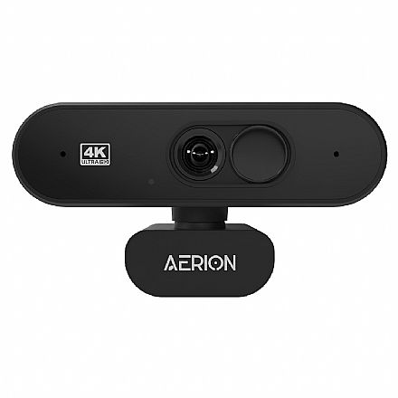 Webcam Aerion Visus 400 - 4K Ultra HD - Foco Automático - 30 FPS - Microfone Duplo - Tampa de Privacidade - Preta - WEB400 Webcam e Videoconferência - Webcam Aerion Visus 400 - 4K Ultra HD - Foco Automático - 30 FPS - Microfone Duplo - Tampa de Privacidade - Preta - WEB400