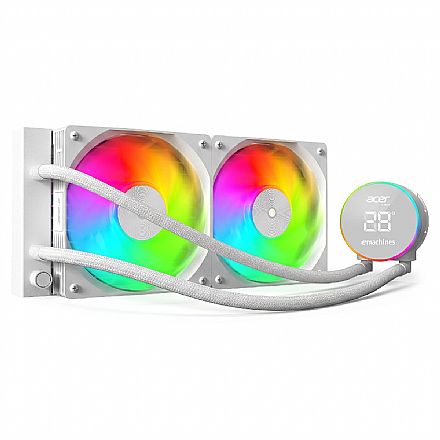Water Cooler Acer AC240YN (AMD / Intel) - 240mm - TDP 280W - RGB - Branco - AC240YN Water Cooler - Water Cooler Acer AC240YN (AMD / Intel) - 240mm - TDP 280W - RGB - Branco - AC240YN