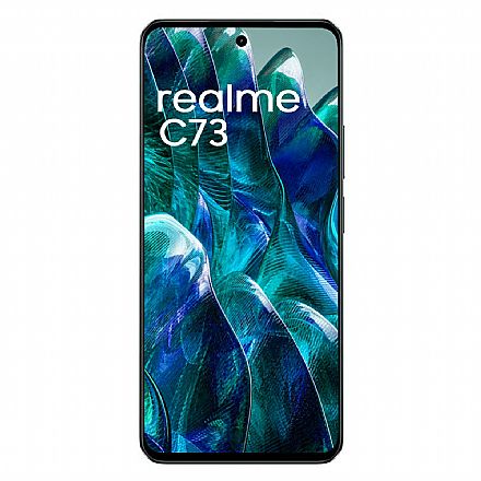 Smartphone - Smartphone Realme C73 4G - Tela 6.7", 128GB, 4GB RAM, Dual Chip, Câmera 50MP + Selfie 5MP - Verde - RMX5303