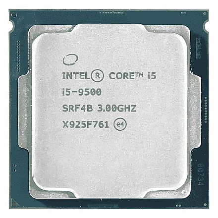 Intel® Core i5 9500 - LGA 1151 - 3.00GHz (Turbo 4.40GHz) - Cache 9MB - 6 Cores - 9ª Geração Coffee Lake - OEM - CM8068403362610 Processador Intel - Intel® Core i5 9500 - LGA 1151 - 3.00GHz (Turbo 4.40GHz) - Cache 9MB - 6 Cores - 9ª Geração Coffee Lake - OEM - CM8068403362610