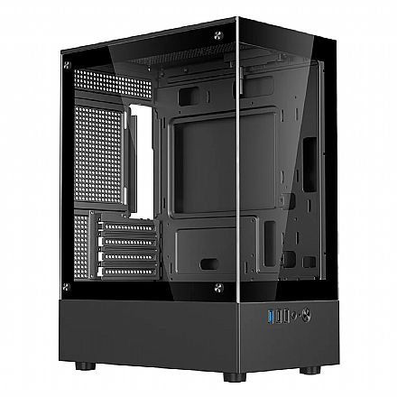 Gabinete Gamer Aquário Bluecase Nuker V2 BG-053V2BBX - Lateral e Frontal em Vidro Temperado - Micro ATX - USB 3.2 - Preto Gabinete - Gabinete Gamer Aquário Bluecase Nuker V2 BG-053V2BBX - Lateral e Frontal em Vidro Temperado - Micro ATX - USB 3.2 - Preto