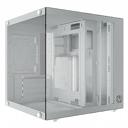 Gabinete - Gabinete Gamer Bluecase BG-066 Life - Vidro Temperado - Micro ATX - Branco - BG-066WBX