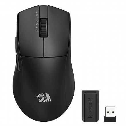Mouse Gamer Redragon King Pro - 26000dpi - 7 Botões - Sensor PAW3395 - 1000Hz Polling Rate - Sem Fio - Preto - M916-PRO-1K Mouse - Mouse Gamer Redragon King Pro - 26000dpi - 7 Botões - Sensor PAW3395 - 1000Hz Polling Rate - Sem Fio - Preto - M916-PRO-1K