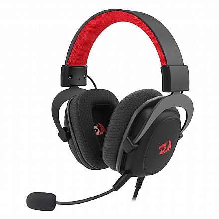 Headset Gamer Redragon Zeus Lite H510-LT - Driver 53mm - P3 3.5mm - Microfone Destacável - Almofadas em Tecido - Preto Fone de Ouvido - Headset Gamer Redragon Zeus Lite H510-LT - Driver 53mm - P3 3.5mm - Microfone Destacável - Almofadas em Tecido - Preto