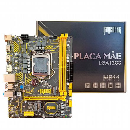Placa Mãe para Intel - Placa Mãe Revenger G-H511 - (LGA 1200 - DDR4 3200) - Chipset Intel H470 - USB 3.2 - Slot M.2 - Micro ATX