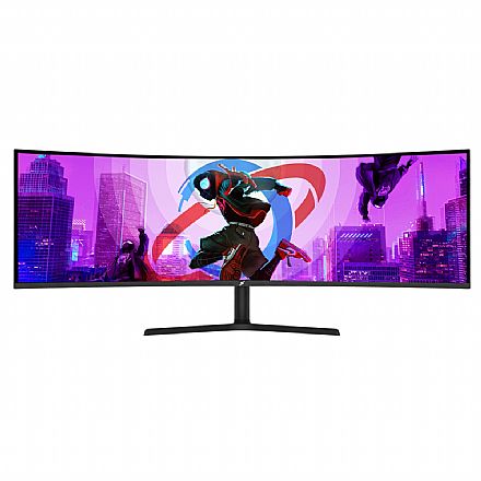 Monitor - Monitor Gamer 49" SuperFrame Enterprise Curvo - DQHD Ultrawide 5120x1440 - Painel VA - 120Hz - 1ms - FreeSync/G-Sync - Regulagem de Altura - Inclinação e Rotação Pivot - HDMI/DisplayPort
