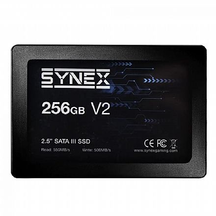 SSD 2.5 SSD - SSD 2.5" 256GB Synex V2 - SATA III - Leitura 550MB/s - Gravação 500MB/s