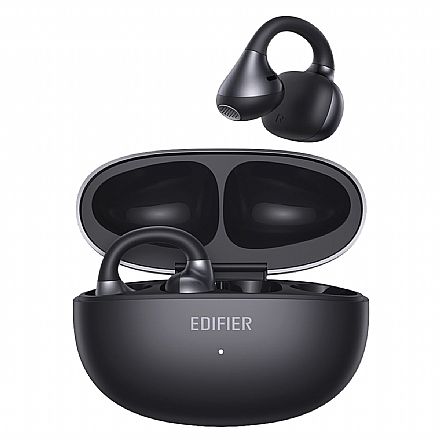 Fone de Ouvido - Fone de Ouvido Sem Fio Open-Ear Edifier TWS Comfo Bass - Bluetooth 6.1 - com Case Carregador - até 22 Horas de Bateria - IP55 - Preto