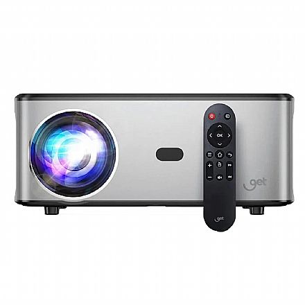 Projetor - Projetor Smart Get Vision - 7000 Lumens - Resolução 1920 x 1080 Full HD - LED LCD - HDMI/USB/AV/Bluetooth - Android 12 - Cinza - 72499