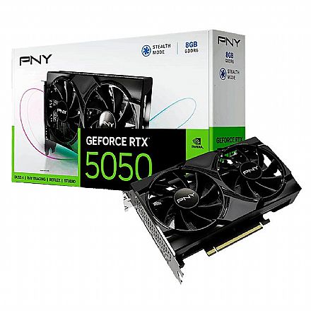 Placa de Vídeo - Placa de Vídeo GeForce RTX 5050 8GB GDDR6 128bits - Dual Fan - PNY VCG50508DFXPB1
