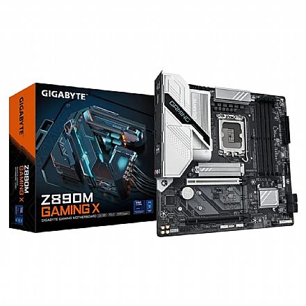 Placa Mãe para Intel - Placa Mãe Gigabyte Z890M GAMING X (LGA 1851 - DDR5 9066 O.C.) - Chipset Intel Z890 - HDMI/DisplayPort - Slot M.2 - Micro ATX