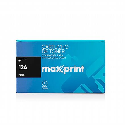 Toner - Toner compatível HP 12A Preto - Q2612A - Maxprint 564231 - Para 1020, 1022