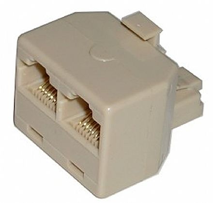 Acessórios para rede - Adaptador T - Duplicador RJ45 - para Cabo de Rede - 100Mbps - 1 macho x 2 fêmea