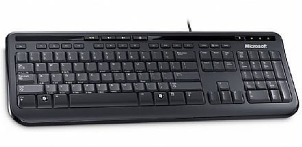 Teclado - Teclado USB Microsoft Wired 600 - USB - ABNT2 - com Teclas Multimídia - Preto - ANB-00005