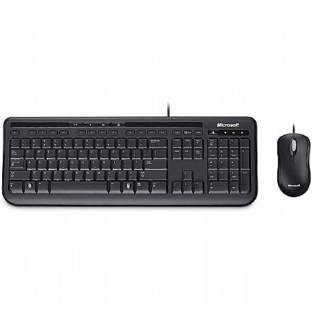 Kit Teclado e Mouse - Kit Teclado e Mouse USB Microsoft Wired Desktop 600 - APB-00005