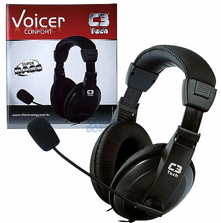 Fone de Ouvido - Headset C3Tech Voicer Comfort - Controle de Volume - Conector P2 - MI-2260ARC