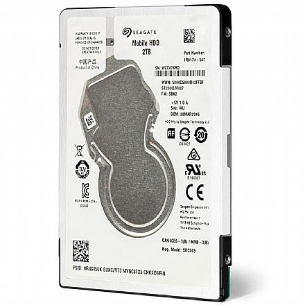 HD (Disco Rígido) - HD 2TB para Notebook Seagate - 128MB Cache - Slim 7mm