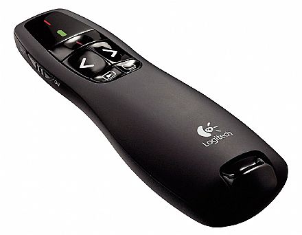 Apresentador - Apresentador Multimídia Laser Pointer Logitech R400 - Receptor USB sem fio de alcance até 15m - 910-001354