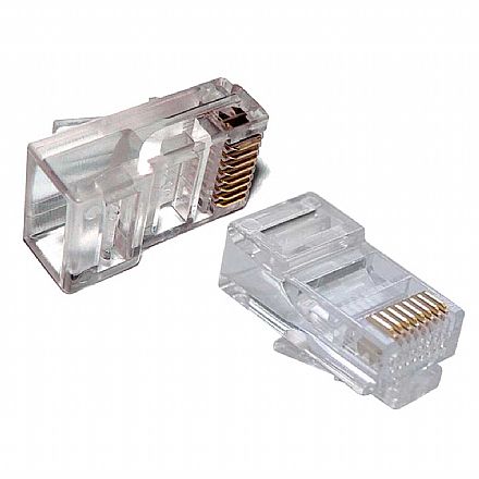 Acessórios para rede - Plug Conector RJ45 Macho Cat 5e - 8 vias - Crimpar