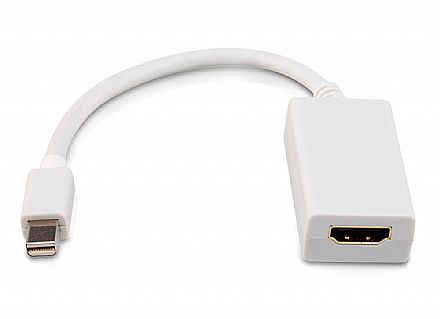 Cabo & Adaptador - Cabo Adaptador Conversor Mini DisplayPort para HDMI - 15cm (Mini DisplayPort M X HDMI F)