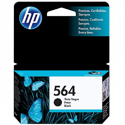 Cartucho - Cartucho HP 564 Preto - CB316WL - Para HP Photosmart: B8550, C6340, C6350, C6380, D5445, D5460, D7560, Plus, Premium, Premium Fax, Station