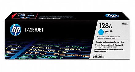 Toner - Toner HP 128A Ciano - CE321A / CE321AB - Para Laserjet CP1210, CP1525, CP1525NW, CM1415FN, CM1415FNW