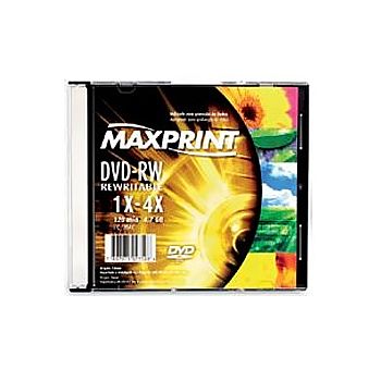 Mídia - DVD-RW 4.7GB 4x - Regravável - Box Slim - Unidade - Maxprint 502018