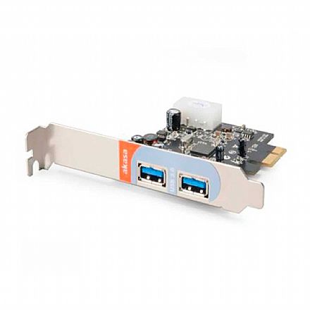 Placa de Comunicação - Placa PCI Express com 2 Portas USB 3.0 - Akasa - AK-PCCU3-01