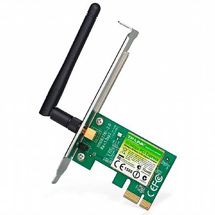 Placas e Adaptadores de rede - Placa de Rede Wi-Fi PCI Express TP-Link TL-WN781ND - 150Mbps - Acompanha espelho Low Profile