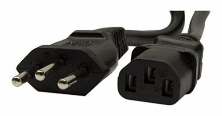 Cabo & Adaptador - Cabo de Força 5 metros - Tripolar - Padrão 3 pinos - 0,50mm / 3A - para Fonte até 450W