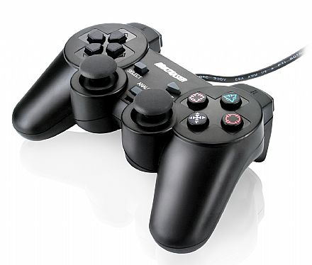 Joystick & Volante - Controle Gamepad Multilaser Dual Shock para PC - USB - JS030