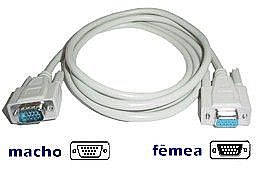 Cabo & Adaptador - Cabo Extensor VGA (HDB15 M X HDB15 F) - 1,80 metros
