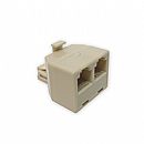 Adaptador T - Duplicador RJ11 - Linha Telefonica - 1 Macho x 2 Fêmeas