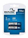 Pilha Recarregável AA Multilaser CB053 - 2500mAh - 2 unidades