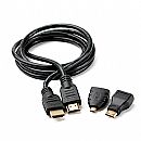 Cabo Conversor HDMI para Mini HDMI, Micro HDMI - 1,8 metros - Kit HDMI 3 em 1 - CB126