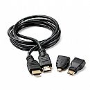 Cabo Conversor HDMI para Mini HDMI, Micro HDMI - 1,5 metros - Kit HDMI 3 em 1 - CB126